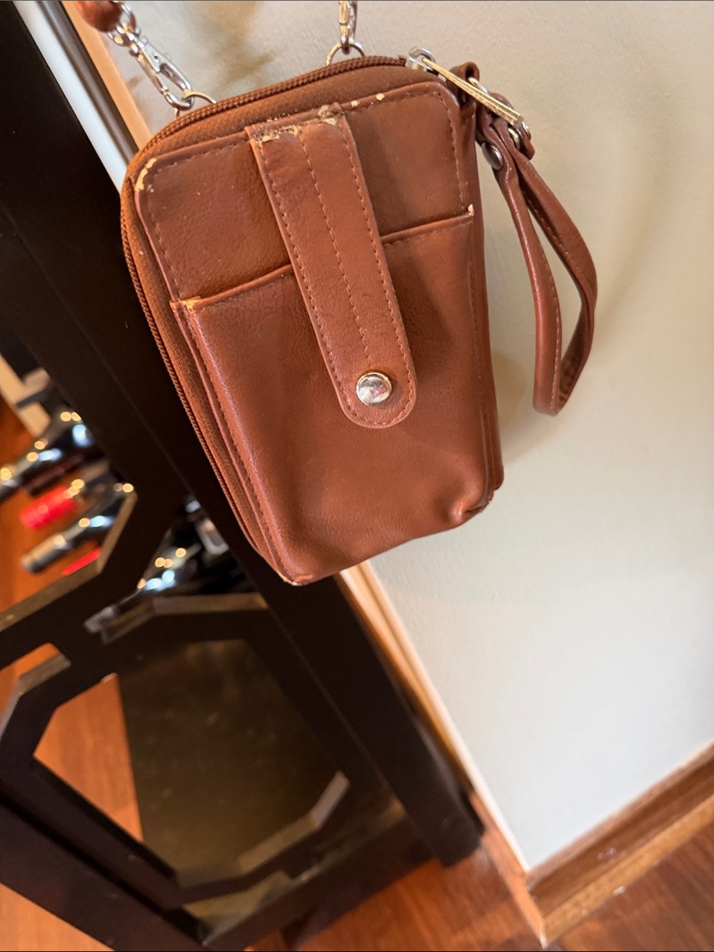 Brown Crossbody Phone Wristlet - Picture 2 of 3